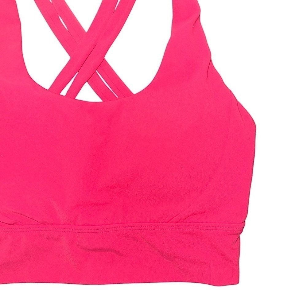 BuffBunny Rosa Med-High Support Strappy Back Soft Sports Bra / Raspberry Sz S - Picture 6 of 9